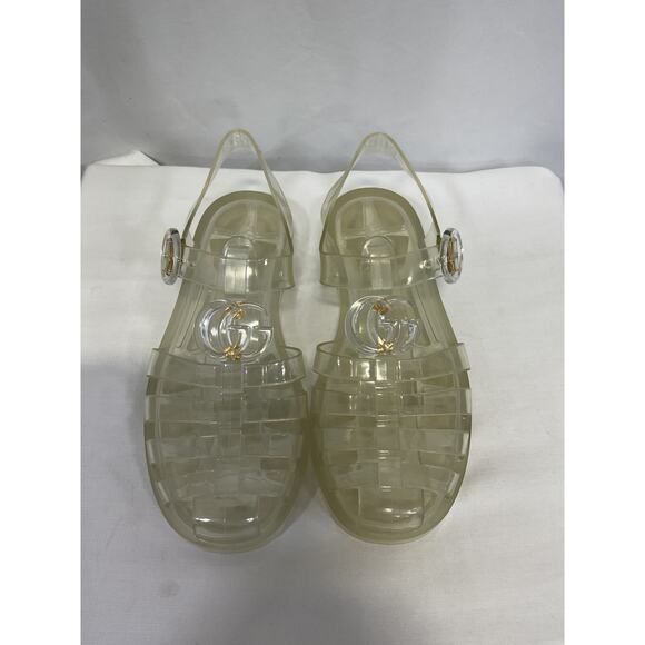 Gucci Jelly Fisherman GG Logo Gladiator Sandals - Size 5 - Picture 4 of 5